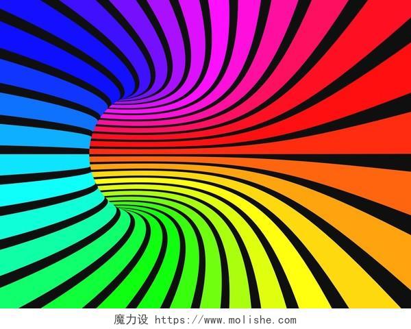 32 色的平行扭曲的彩虹条纹